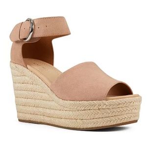 Nine West Adell Women's Espadrille Wedge Sandals in Blush, Size 7.5